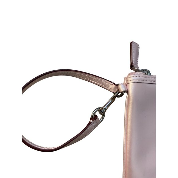 Coach Pale Pink Leather Wristlet Pouch Clutch - Picture 7 of 8